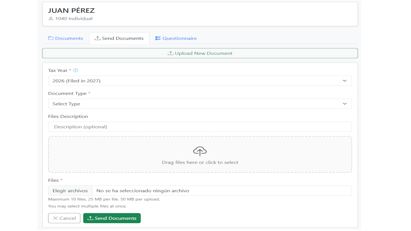 Document upload